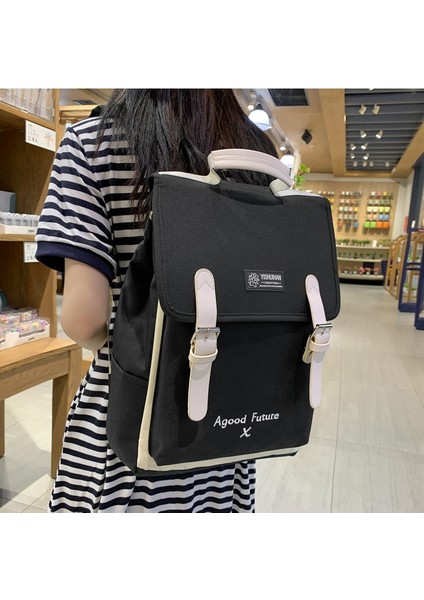 Yeni Büyük Kapasiteli Sırt Çantası Taşınabilir Öğrenci Okul Çantası Kore Düz Renk Basit Vahşi Gündelik Sırt Çantası (Yurt Dışından) fırsatları
