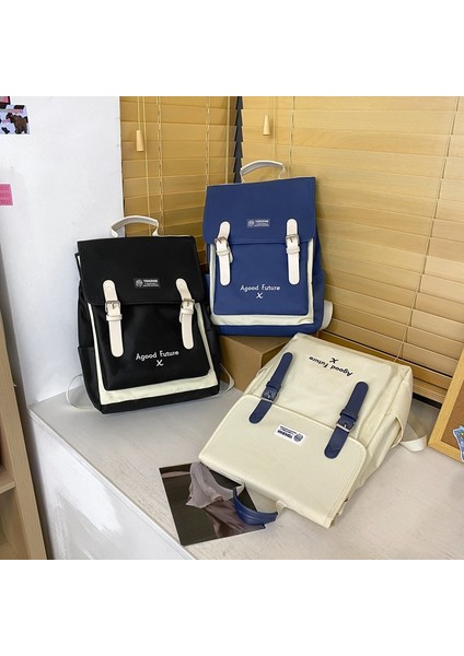 Yeni Büyük Kapasiteli Sırt Çantası Taşınabilir Öğrenci Okul Çantası Kore Düz Renk Basit Vahşi Gündelik Sırt Çantası (Yurt Dışından) indirimleri