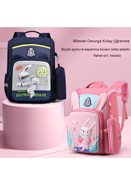 Ultra Hafif Ilkokul Okul Çantası Çocuk Yükü Azaltmak Için Omurga Küçük Okul Çantası Çocuk 3D Karikatür Uzay Kız Hafif (Yurt Dışından) modelleri