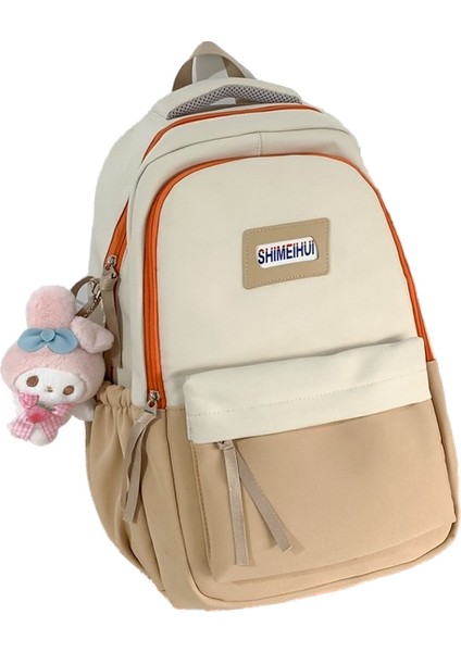 Aşınmaya Dayanıklı Düz Renk Basit Erkek ve Kadın Sırt Çantaları Ortaokul Üniversite Öğrencileri Sırt Çantaları Rahat Okul Çantaları (Yurt Dışından)