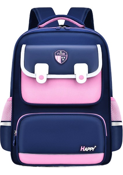 Çocuk Okul Çantası Öğrenci Ingiliz Moda Trendi Omurga Koruması Büyük Kapasiteli Sırt Çantası (Yurt Dışından)