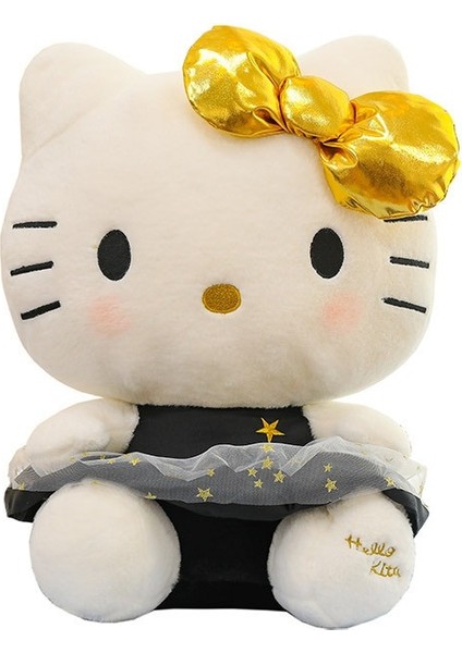 Siyah Altın Hello Kitty Büyük Kuromi Peluş Bebek Kız Sevimli Çocuk Oyuncak Bebek Kt Kedi Bebek (Yurt Dışından)