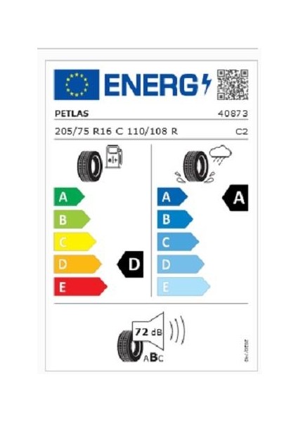 205/75 R16 C Tl 110/108R 8Pr Full Power Pt825 Plus Kamyonet Yaz Lastiği ( Üretim Yılı: 2024 )