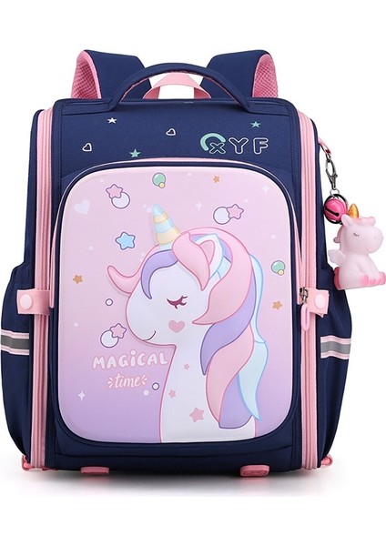 Top One Kızlar Için Okul Sırt Çantaları Çok Fonksiyonlu Sevimli Unicorn Büyük Kapasiteli Schoolbag (300 * 180 * 370MM) (Yurt Dışından)