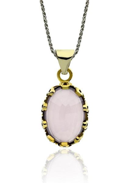 Pembe Kuvars Taşlı Otantik Gümüş Kadın Set fiyatları