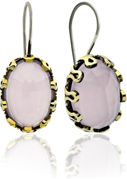 Pembe Kuvars Taşlı Otantik Gümüş Kadın Set modelleri