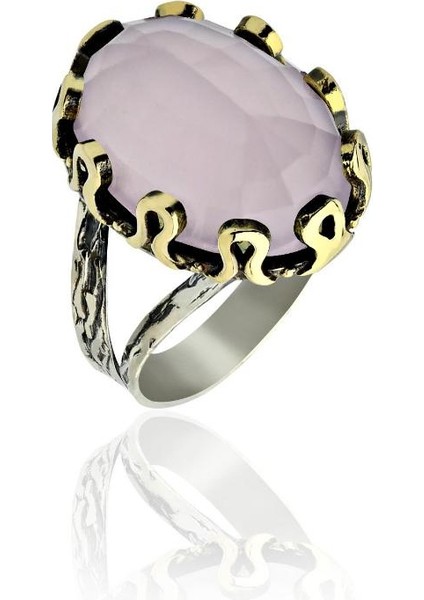 Pembe Kuvars Taşlı Otantik Gümüş Kadın Set fırsatları