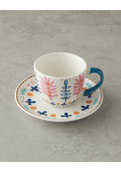 Love Adore New Bone China 4 Parça 2 Kişilik Kahve Fincan Takımı Pembe - Mavi fiyatları