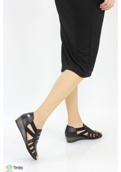 Kadın Deri Klasik Dolgu Topuklu Sandalet M25/YA-MANSİ modelleri