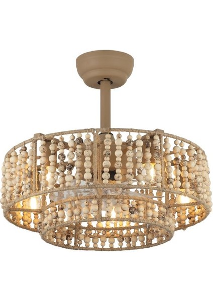 Vantone 03 Krem 5'li Plafonyer Pervaneli Avize