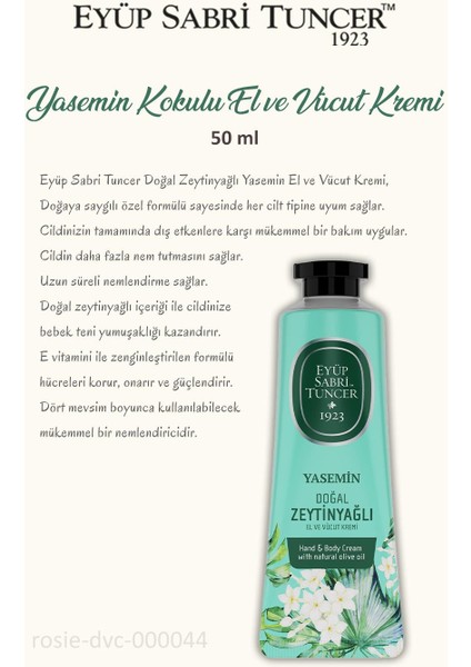 3 Adet El ve Vücut Kremi Yasemin Kokulu 50 ml ve Rosıe Pamuk