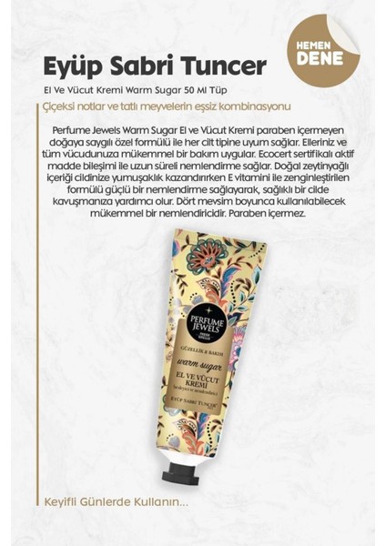 Pj El ve Vücut Kremi 3'lü Warm Sugar 50 ml Tüp ve Rosıe Pamuk