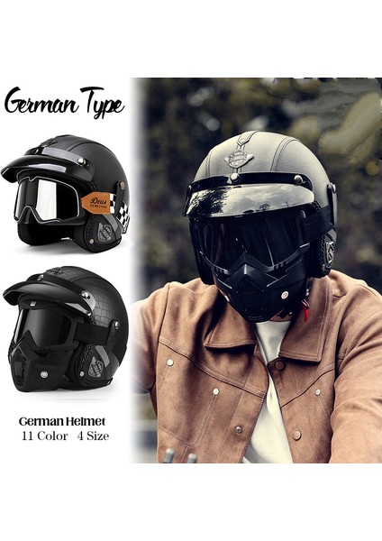 Motosiklet Amerikan Vintage Üç Çeyrek Kask (Yurt Dışından)