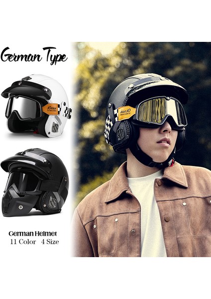 Motosiklet Amerikan Vintage Üç Çeyrek Kask (Yurt Dışından)