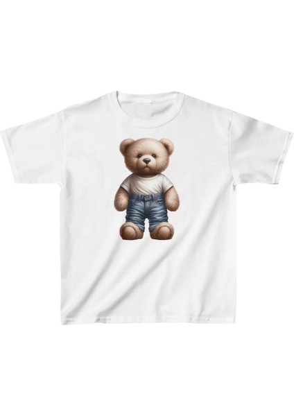 Çocuk Baskılı T-Shirt - Beyaz