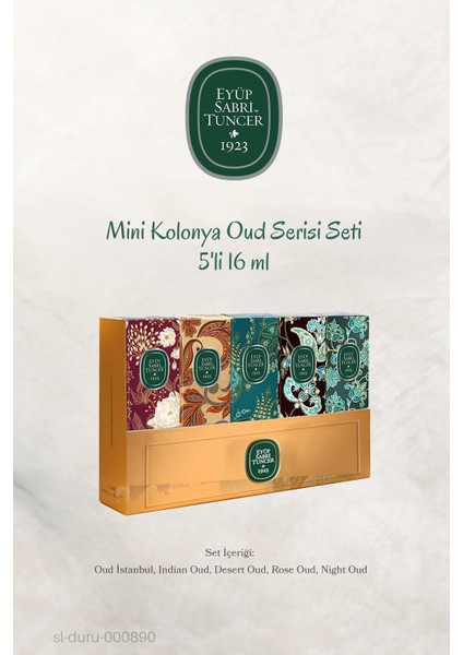 3'lü Mini Kolonya Oud Serisi Seti 5'li 16 ml ve Rosıe Pamuk 60'lı modelleri
