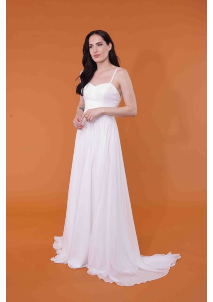 Helen Şifon Gelinlik,nikah Elbisesi