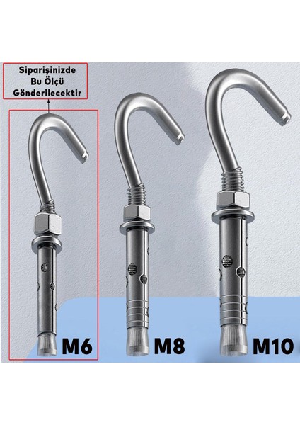 Kancalı Çelik Dübel Hamak Salıncak Boks Torbası Lamba Avize Için Gömlekli Açık Ağız Kanca M6 fırsatları