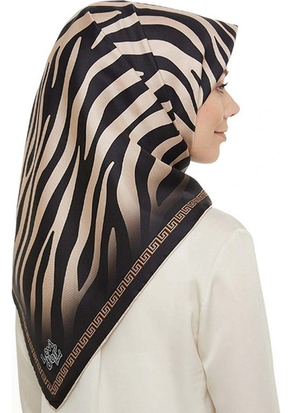 Zebra Desen Polyester Twill Eşarp