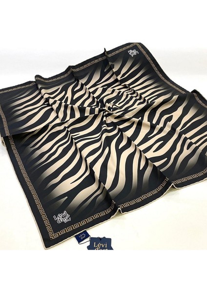 Zebra Desen Polyester Twill Eşarp