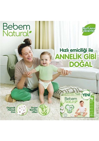 Bebem Natural Ultra Fırsat Paketi 5 Beden Junior 80 Adet Bebek Bezi