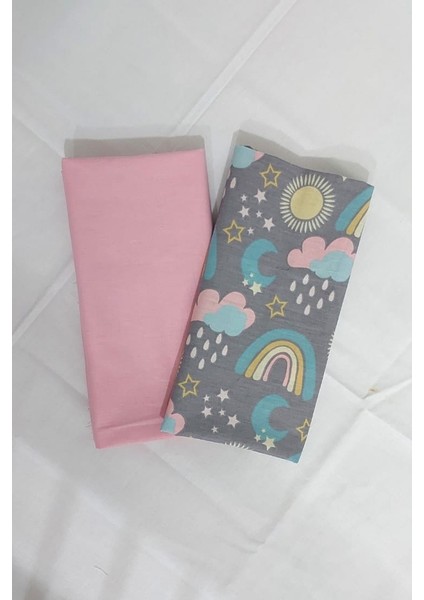 Bebek Yastık Kılıfı Ikili Pembe Renk 35X45 cm EBATLARINDA%100 Pamuklu Poplin Kumaş