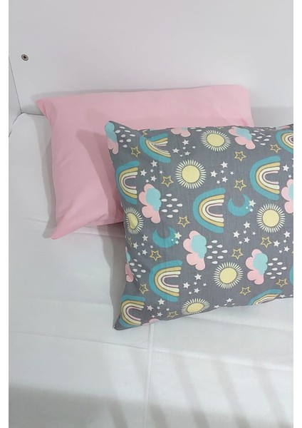 Bebek Yastık Kılıfı Ikili Pembe Renk 35X45 cm EBATLARINDA%100 Pamuklu Poplin Kumaş