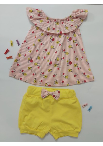 Kız Bebek Şortlu Takım