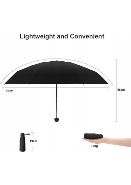 Seyahat Şemsiyesi Yağmur ve Güneş Için Kılıflı Mini Şemsiyeler Uv Sun Umbrella (Yurt Dışından)