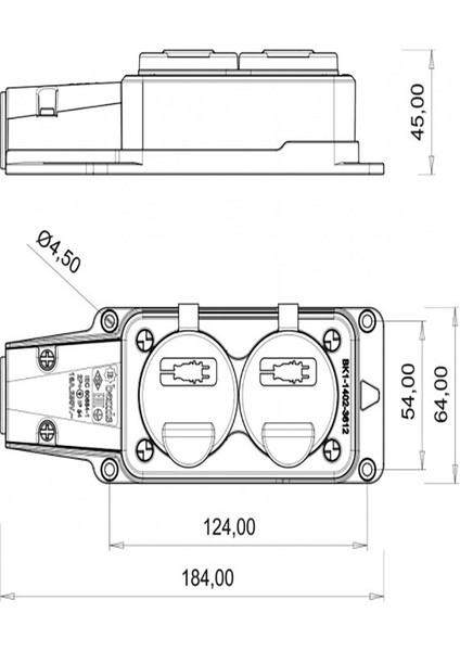 Ikil Grup Priz Monofaze Kauçuk IP54 Bem BK1-1402-3612