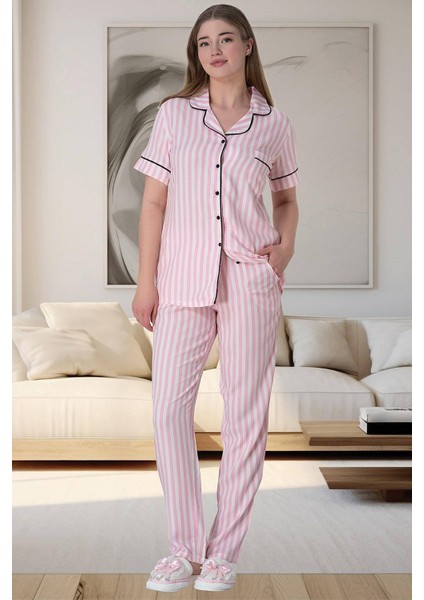 Önden Düğmeli Kadın Pijama Takımı