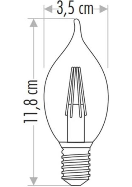 4W LED Filament Kıvrık Buji Ampul (Günışığı) E14 Cat CT-4062G