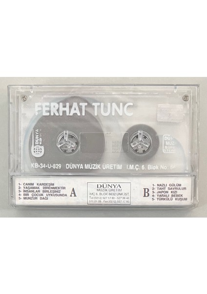 Ferhat Tunç Yaralı Bebek Kaset (Jelatininde Sıfır Orjinal Dönem Baskı Kaset)