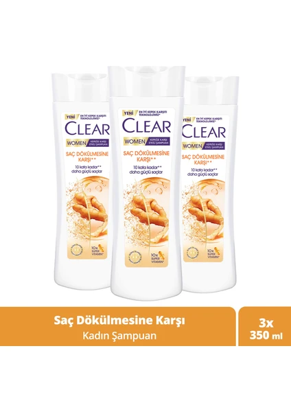 Women Kepeğe Karşı Etkili Şampuan Zencefil Özü 350 ml X3