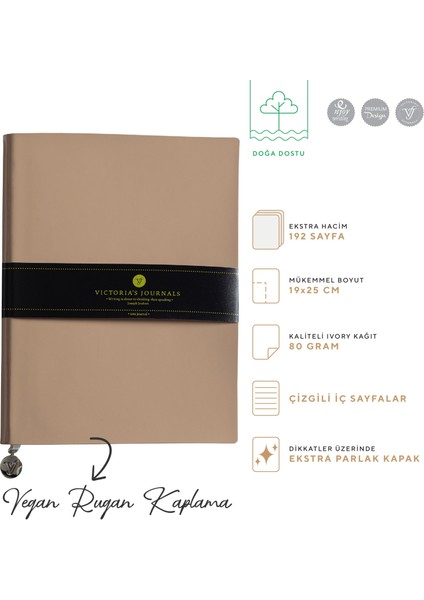 Smyth Rugan Esnek Kapak Çizgili Defter 19 x 25 cm Bej fiyatları