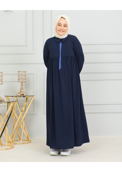 Bebe Yaka Büzgülü Çocuk Elbise