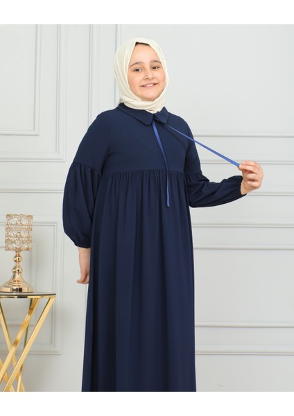 Bebe Yaka Büzgülü Çocuk Elbise modelleri