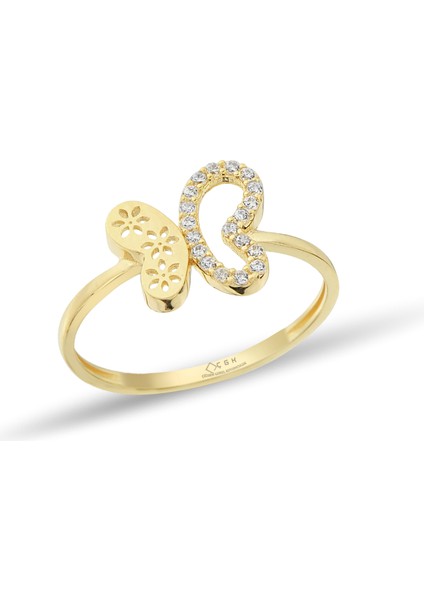 Kelebek Taşlı Altın Yüzük YZKKCGK021