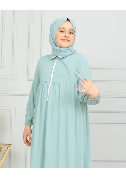 Bebe Yaka Büzgülü Çocuk Elbise