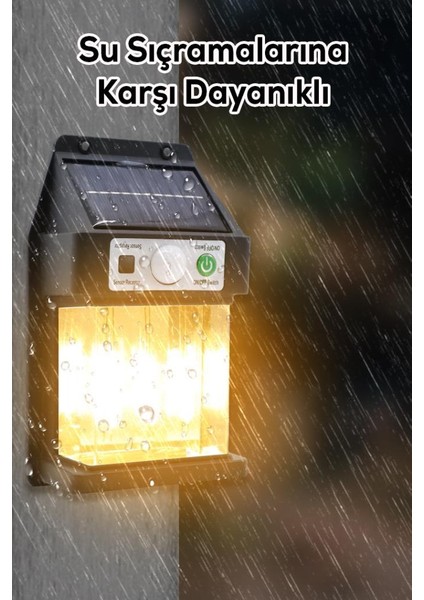 3 Ledli Güneş Enerjili Sensörlü Duvar Lambası