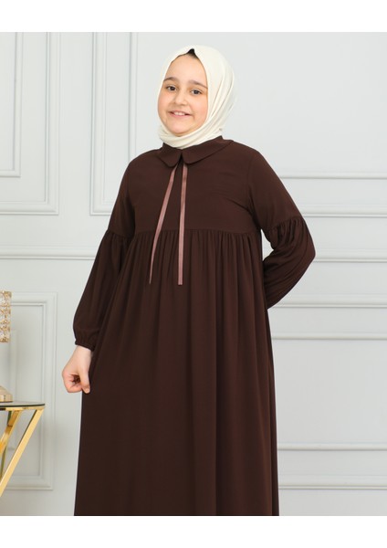 Bebe Yaka Büzgülü Çocuk Elbise