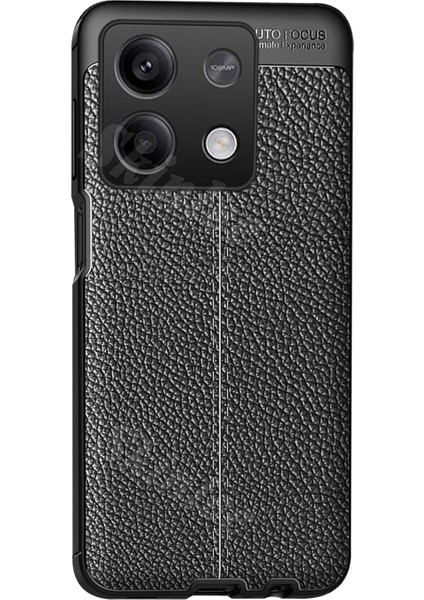 Poco M6 Pro 4g / Redmi Note 13 Pro 4g Leather Serisi Deri Efekt Silikon Kılıf - Siyah AL3337