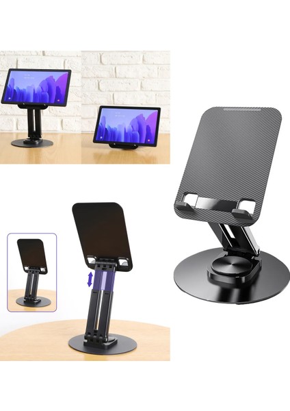 Tok Alüminyum Stand Çok Işlevli Döner Tablet Pc Akıllı Telefon Standı 11CM x 17 cm Masaüstü Stand Katlanabilir Cep Telefonu Evrensel Telefon Tutucu ZR719
