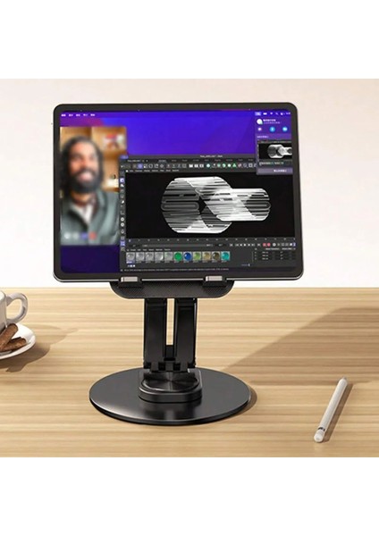 Tok Alüminyum Stand Çok Işlevli Döner Tablet Pc Akıllı Telefon Standı 11CM x 17 cm Masaüstü Stand Katlanabilir Cep Telefonu Evrensel Telefon Tutucu ZR719