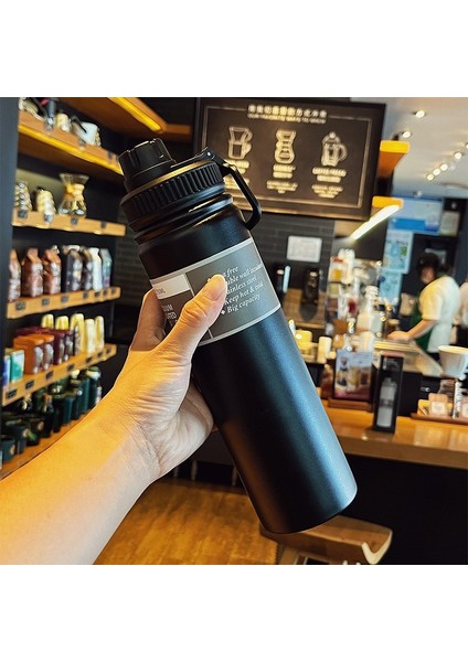 304 Paslanmaz Çelik Termos Bardak Taşınabilir Saplı Alan Su Isıtıcısı Açık Büyük Kapasiteli Spor Su Isıtıcısı (Yurt Dışından)