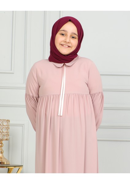 Bebe Yaka Büzgülü Çocuk Elbise