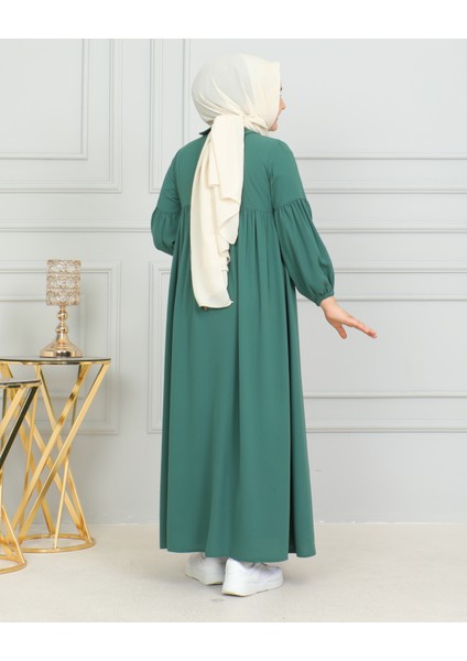 Bebe Yaka Büzgülü Çocuk Elbise modelleri