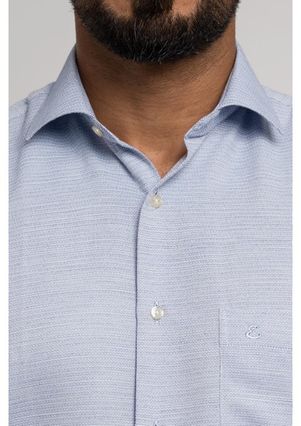 Geniş ve Rahat (Bol) Kesim Cepli Armürlü Klasik Kısa Kol Erkek Gömlek modelleri