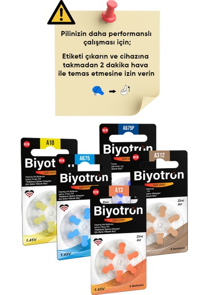 Premium A13 İşitme Cihazı Pili 6x5 (30 Adet)