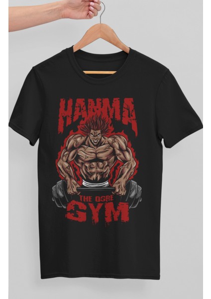 Oversize Baki Hanma Baskılı T-Shirt, Unisex Anime Baskılı Tişört